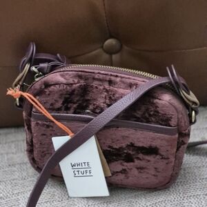Velvet Crossbody Bag - Purple